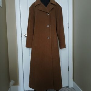 75% Cashmere 25% Wool London Fog vintage long coat Size 10 Large GUC